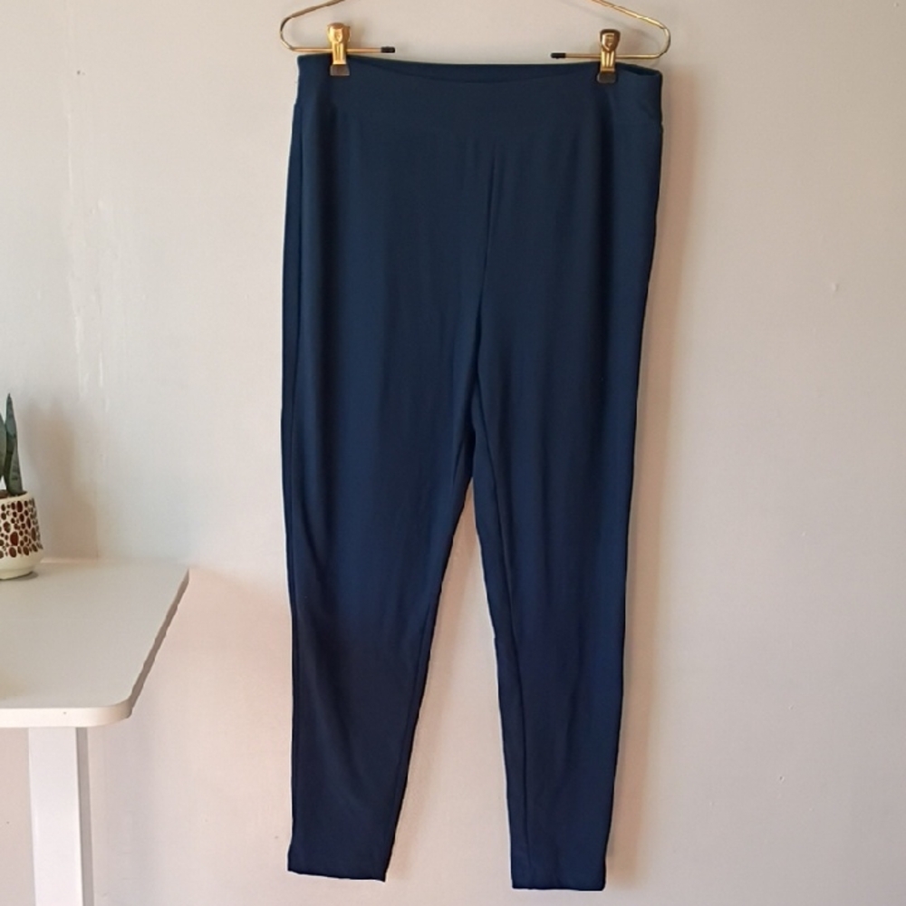 Terra & Sky Blue Plus Size 0X (14W) Pull-On Comfort Knit Pants